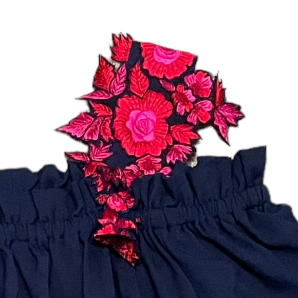 Mynah Reynu Taandon Anthropologie Zoya Open Shoulder Floral Swing Dress Size S‎ - Picture 4 of 6